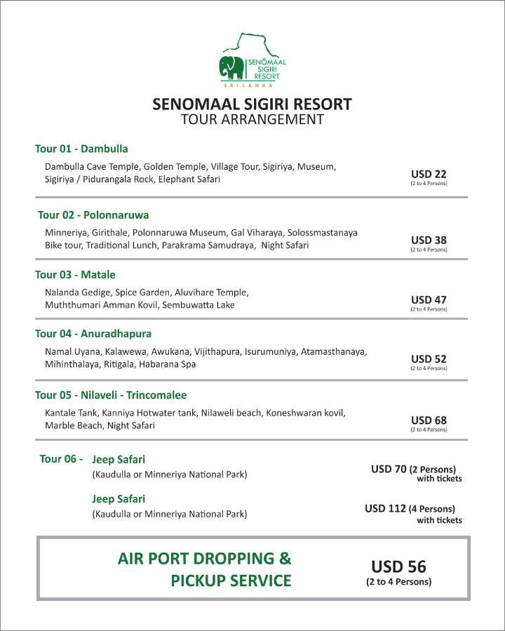 Senomaal Sigiri Resort Dambulla Esterno foto